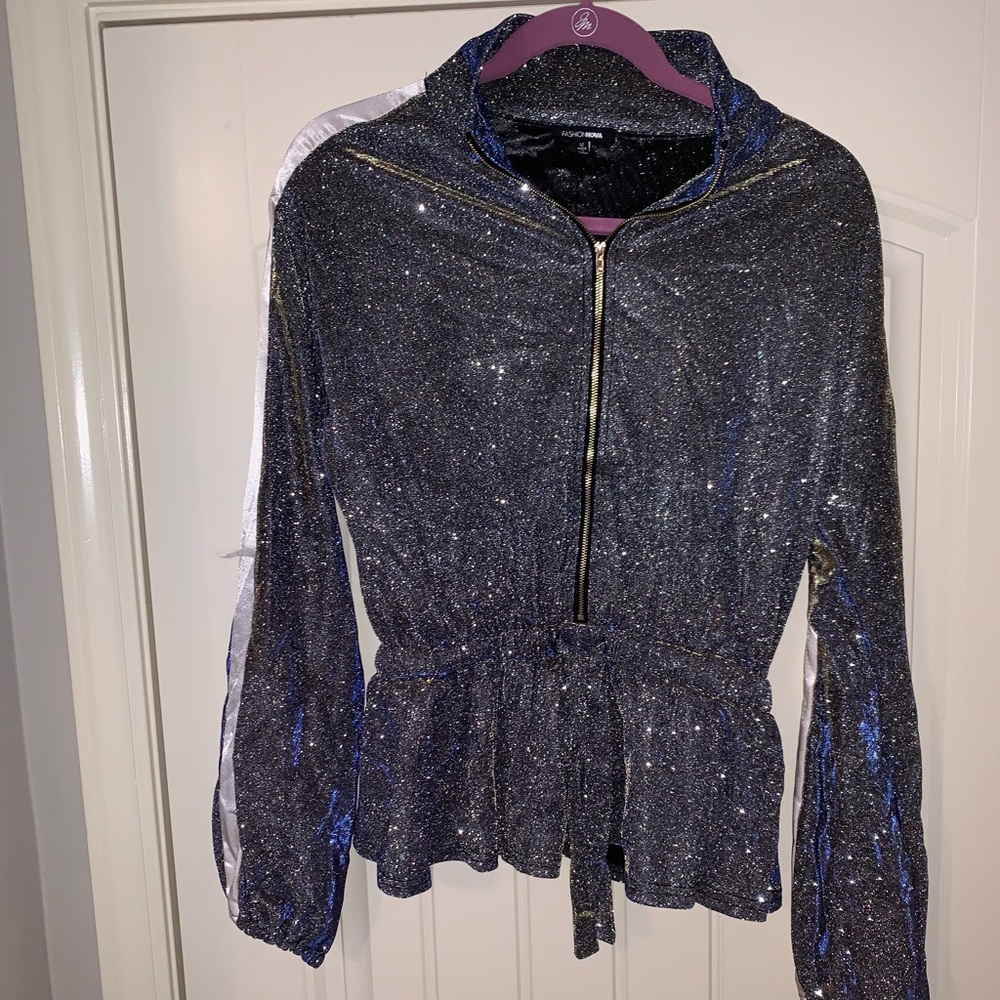 Never worn glitter jacket from fashionnova!